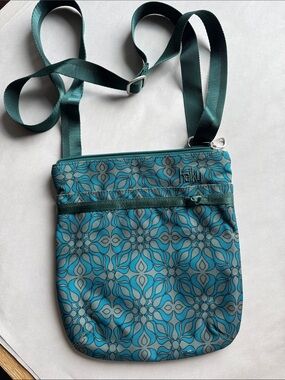 Haiku RFID crossbody purse shoulder bag geometric floral Travel Beach 10” x 9”
